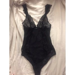 black sheer lacy bodysuit